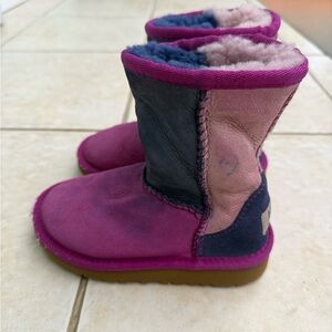 UGG Blue and Pink Shearling Boots